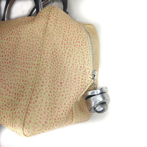 🛑SOLD🛑Latico Cream & Pink Pebble Leather Satchel - Picture 4 of 8